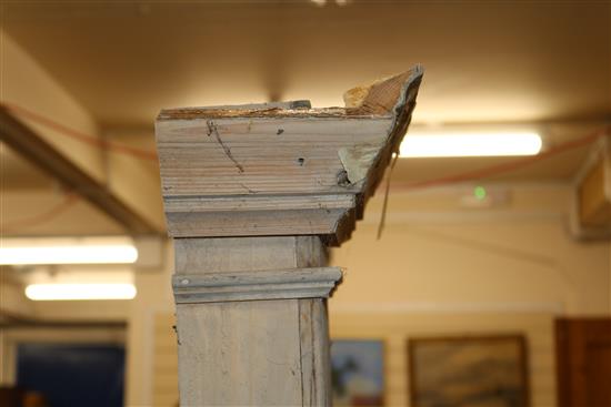 A pair of carved fluted pine pilasters W.36cm
